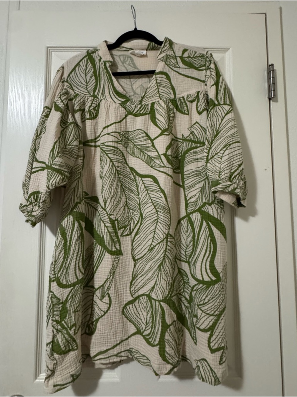 Green Leaf Print Dress
